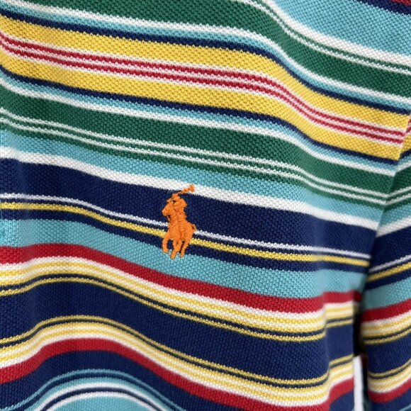 Polo By Ralph Lauren Youth XL Extra Large Multicolor Striped Cotton Polo Shirt - Picture 2 of 5